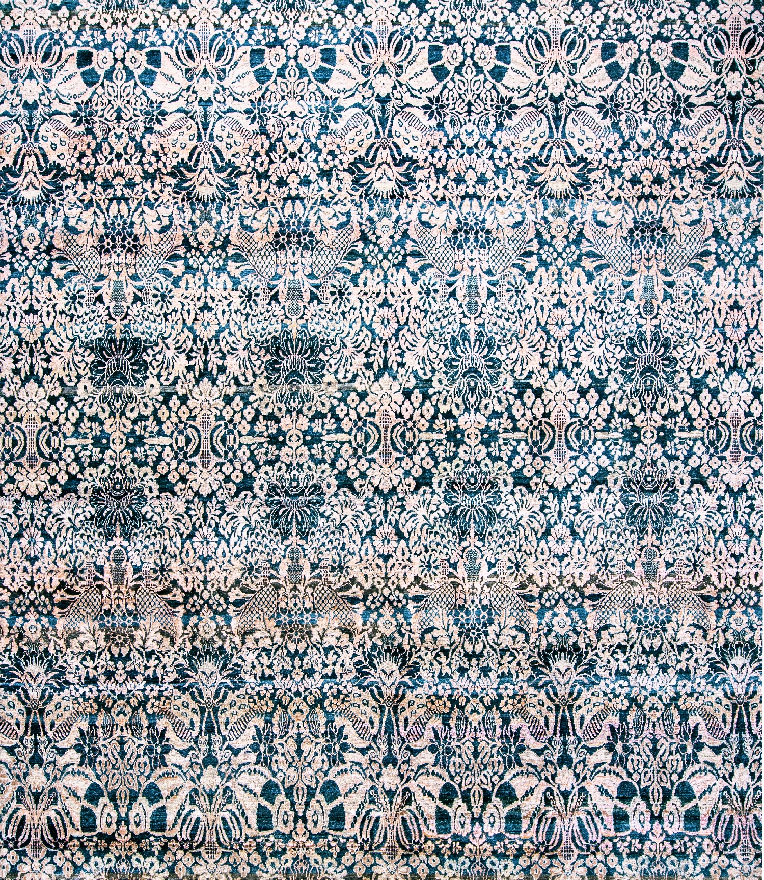 French Baroque 'Cut Velvet' Wool Silk 271 x 314cm