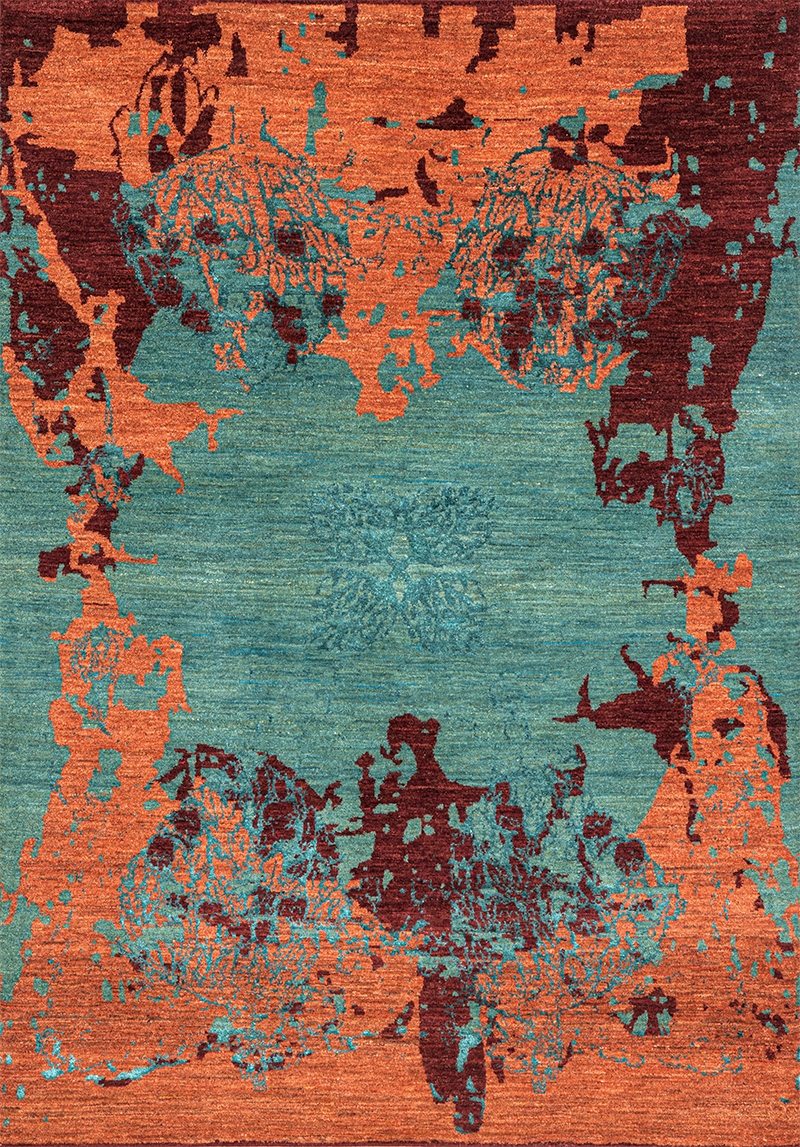 Derakhte Anar 4b Turquoise Coral Wine Anar Collection 170 x 241cm