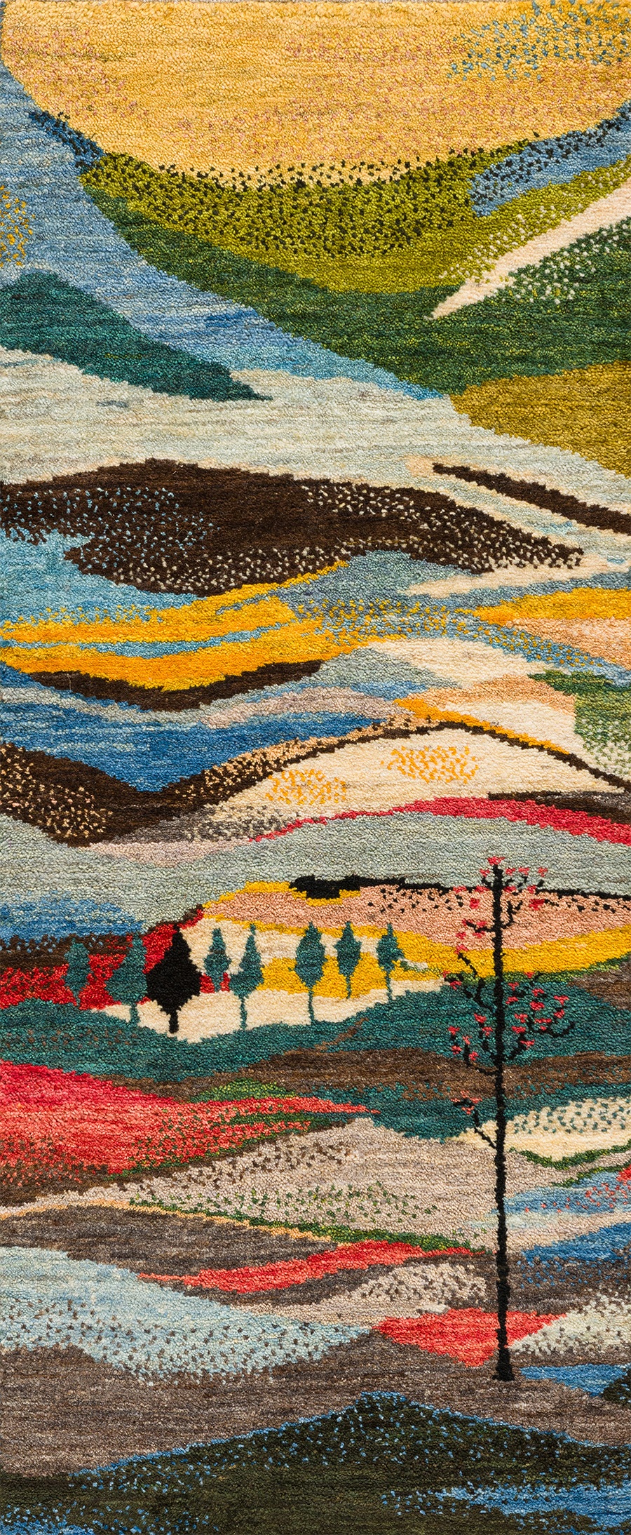 Impressionist Landscapes of my Fatherland 10 long rug Gabbehs Landscapes Zollanvari Super Fine Gabbeh 48 x 121cm Kopie