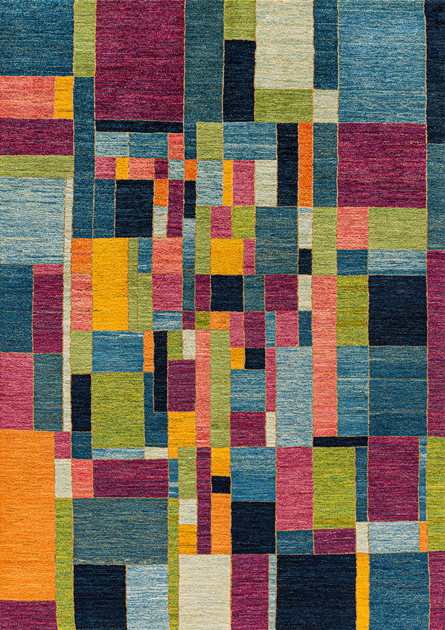 Mondrianesque Squares Revisited 2 Squares Revisited Collection Zollanvari Super Fine Gabbeh 171 x 241cm Kopie