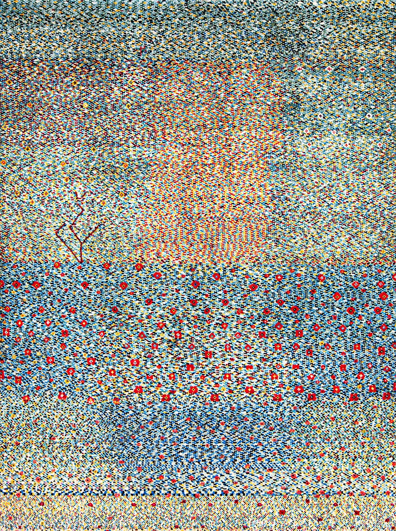 Persian Meadowland in Bloom Naive Abstract Landscapes Collection Zollanvari Fine Gabbeh 148 x 191cm