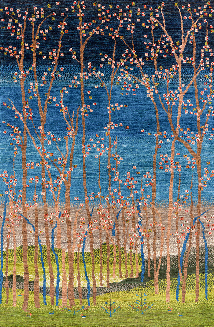 Abstract Blossoming Arboretum at Dawn Abstract Trees Collection Transitional Tribal ZSFG 117 x 179cm