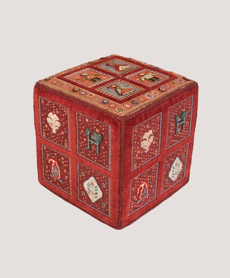 Afshar Cube Coffer 1, Stool-Table, L45×W45×H45cm