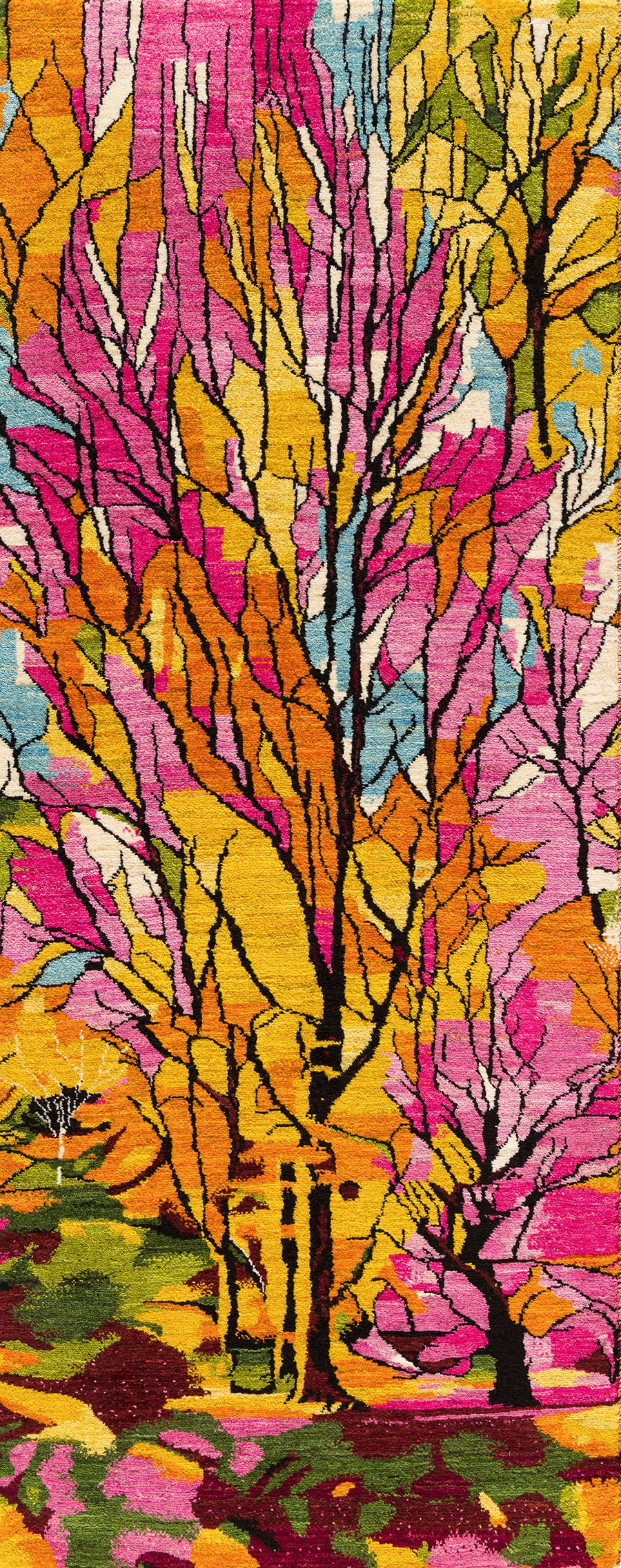Autumnal Arboretum 1 runner Stained Glass Collection ZSFG 81 x 202cm