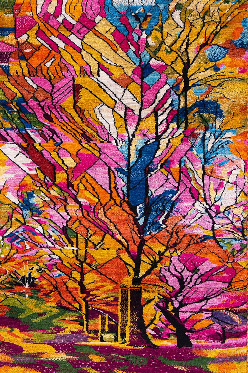 Autumnal Arboretum Stained Glass Collection ZSFG 115 x 175cm