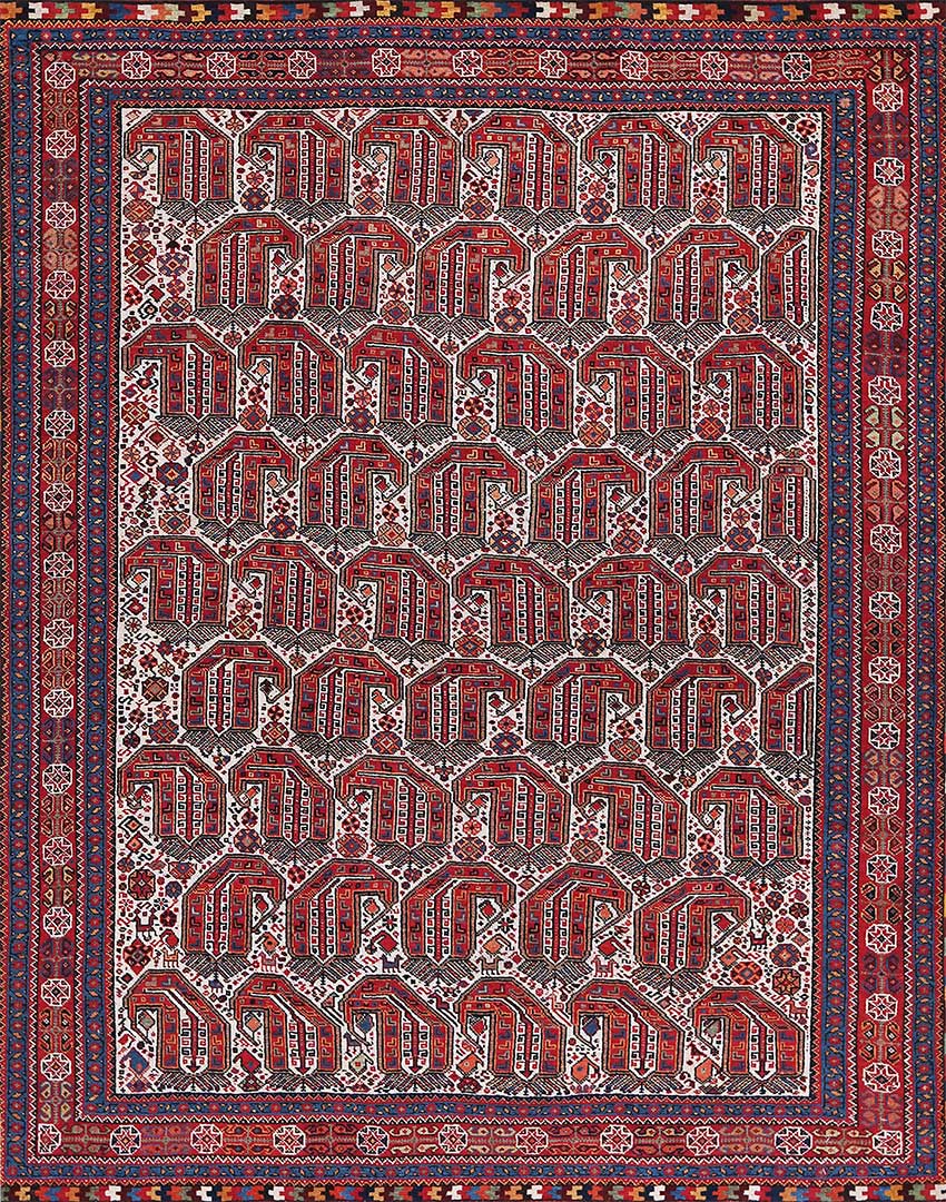 Boteh White Ground Senneh, Wool, 170 x 240cm