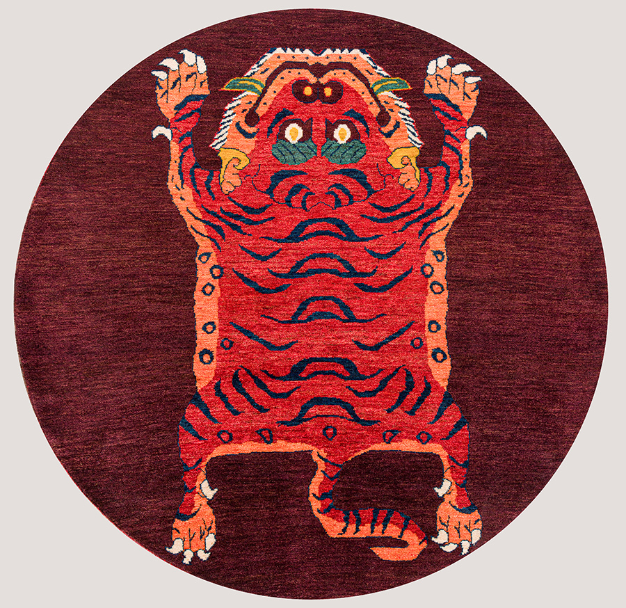 Circular Tiger Rug 1 The Tiger Collection Zollanvari Studio ZFG 199cm diameter Kopie