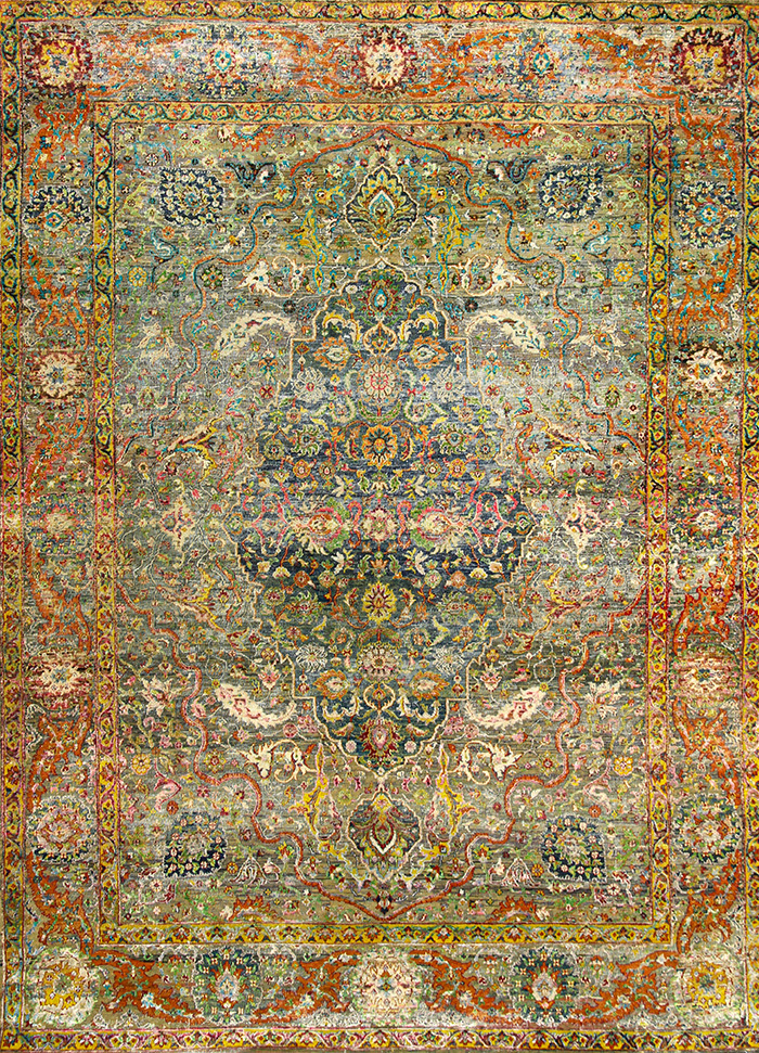 Classical Persian Medallion with a border of Foliage and Palmettes Oxidised 272 x 383cm Kopie