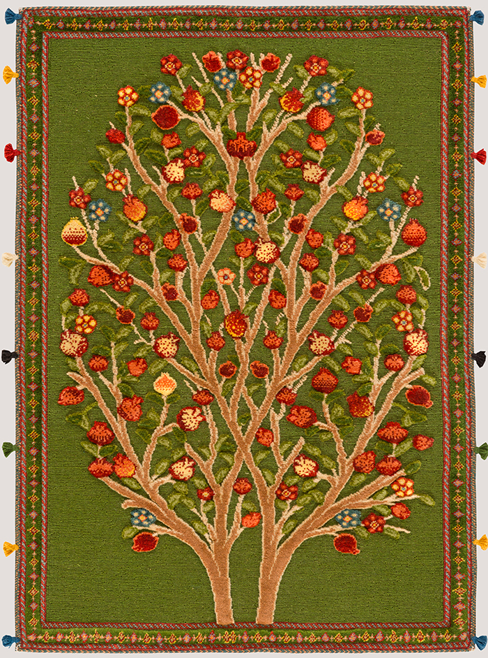 Entwined Pomegranate Trees Baluch Soumak 1 Transitional Tribal ZMT 72 x 102cm