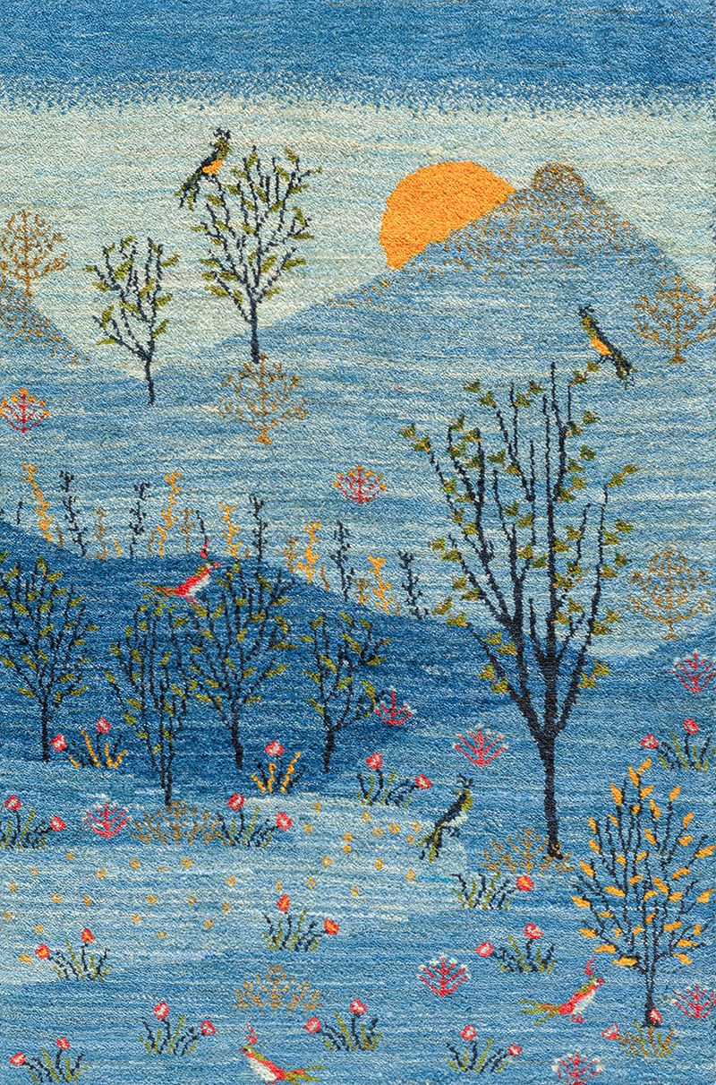 Gol o Bolbol Gabbeh 3 Transitional Tribal ZSFG 62 x 95cm