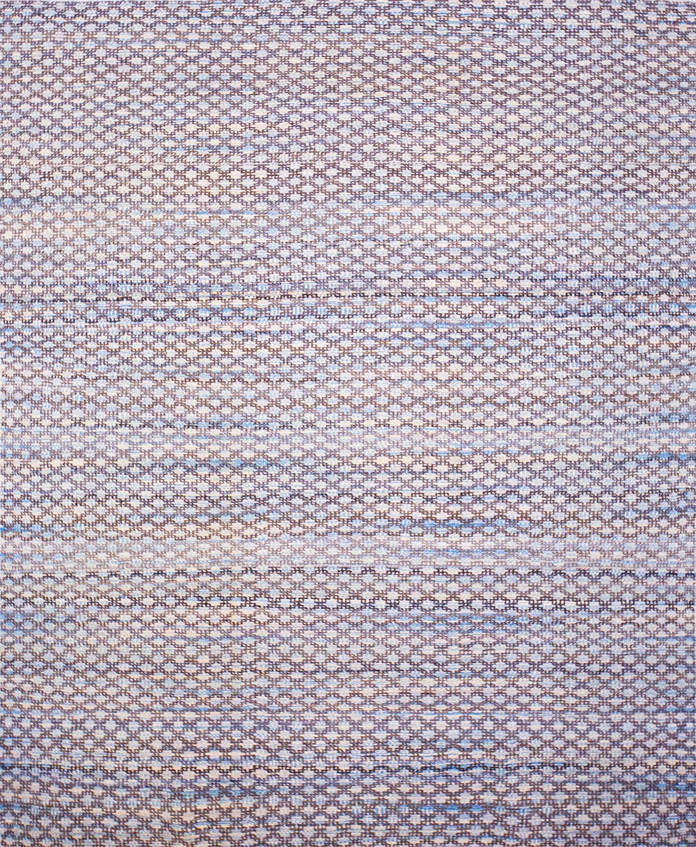 Honeycomb Zillu in Aubergines Blues on undyed ground Designer Flatweaves Tribal 243 x 297cm