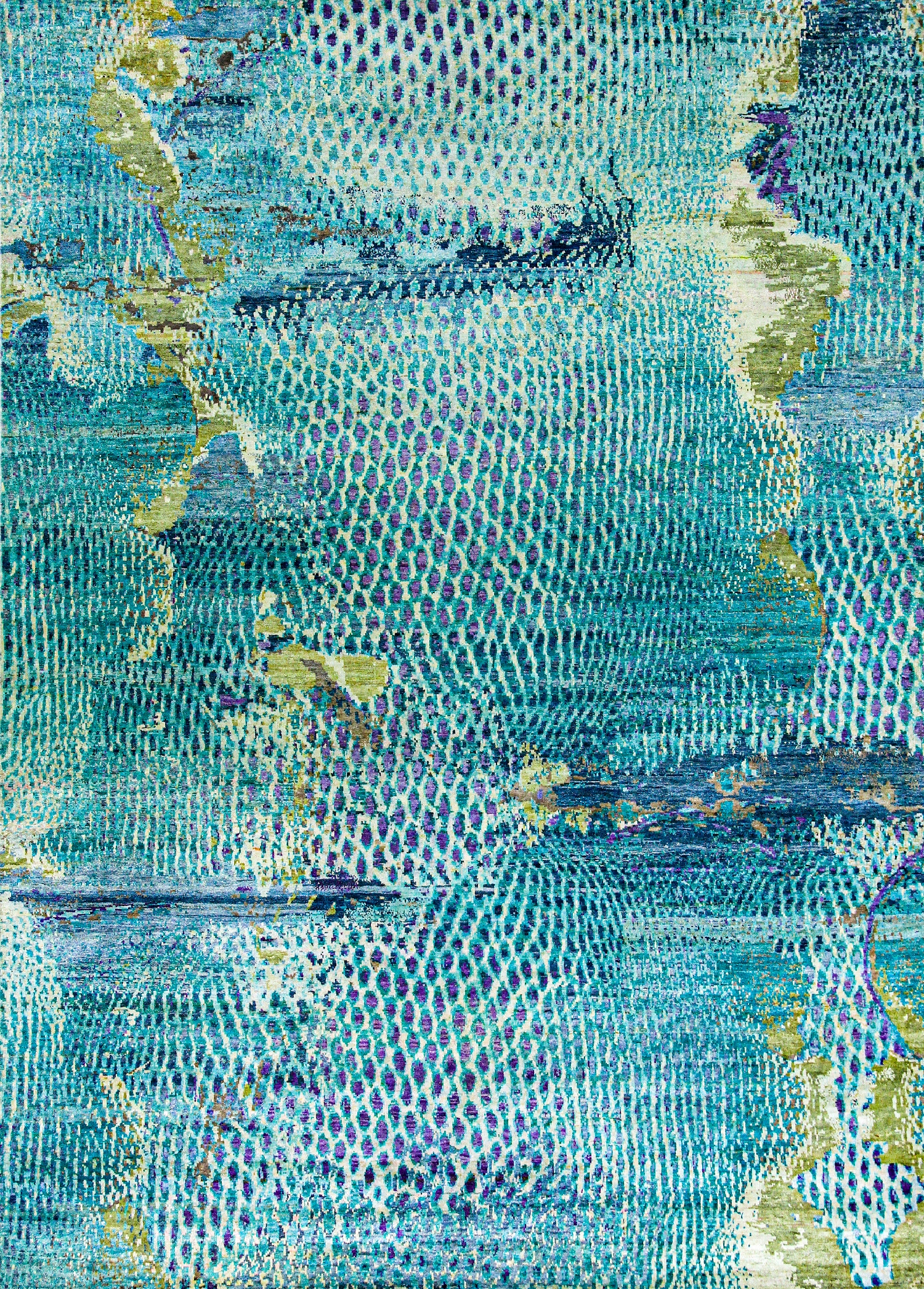 Iridescence Snake Skin, Wool & Silk, 241 x 359cm