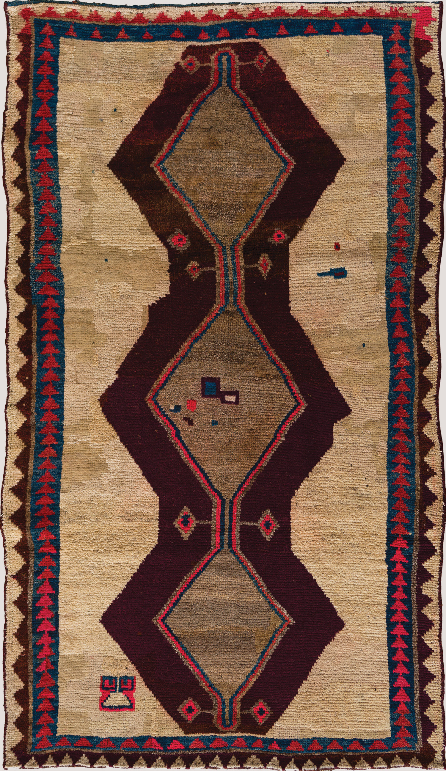 Mamasani Triple Medallion Archaic Design Gabbeh Luri Tribes circa 1930 123 x 211cm Reza Zollanvari Private Collection 2