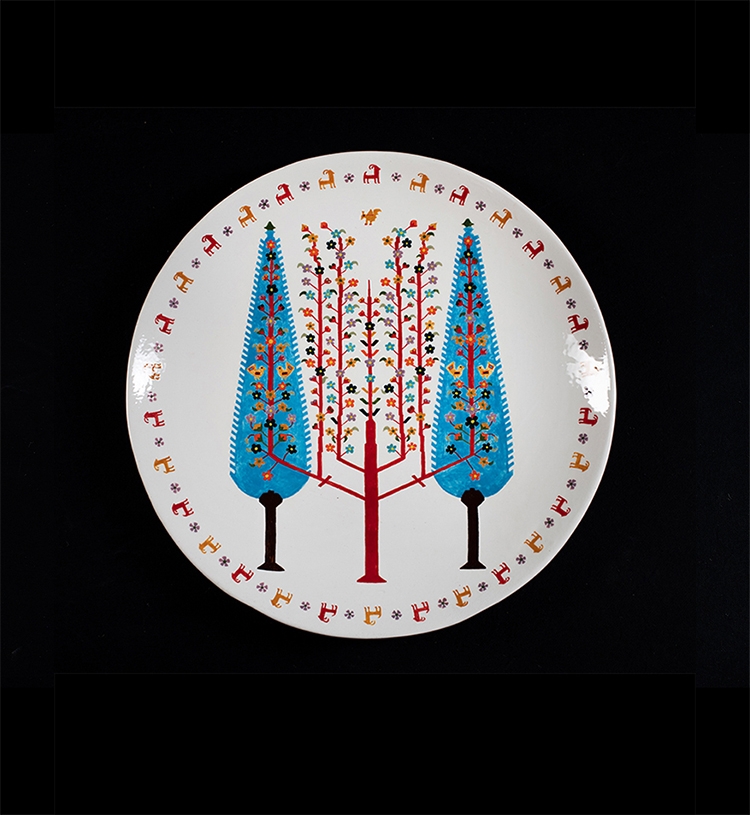 Multiple Trees & Beasts Deep Plate 1 Zollanvari Studio, Fine Fired Porcelain