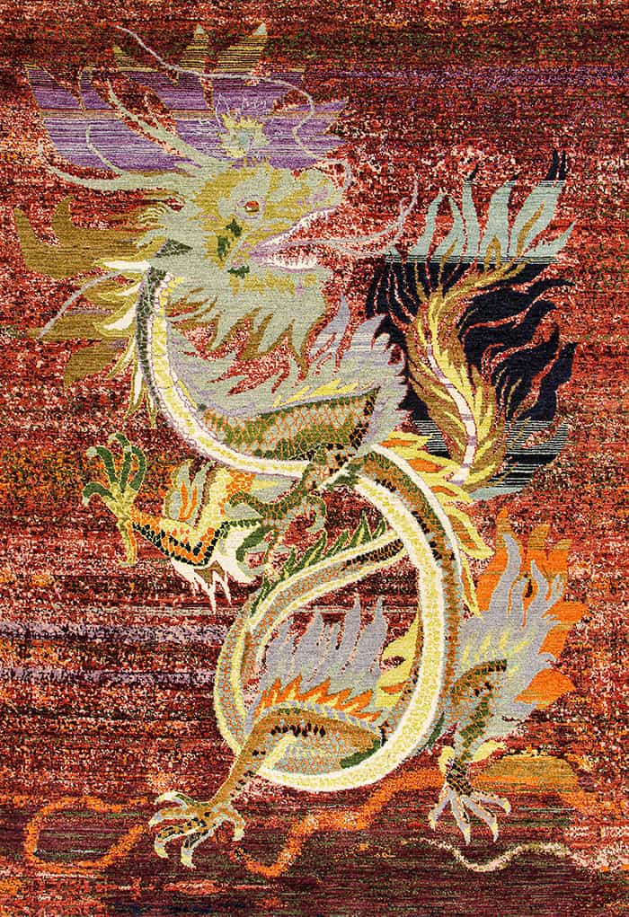 Mythical Dancing Dragon Wandering Beasts Collection Gabbehs Flora Fauna ZSFG 168 x 244cm