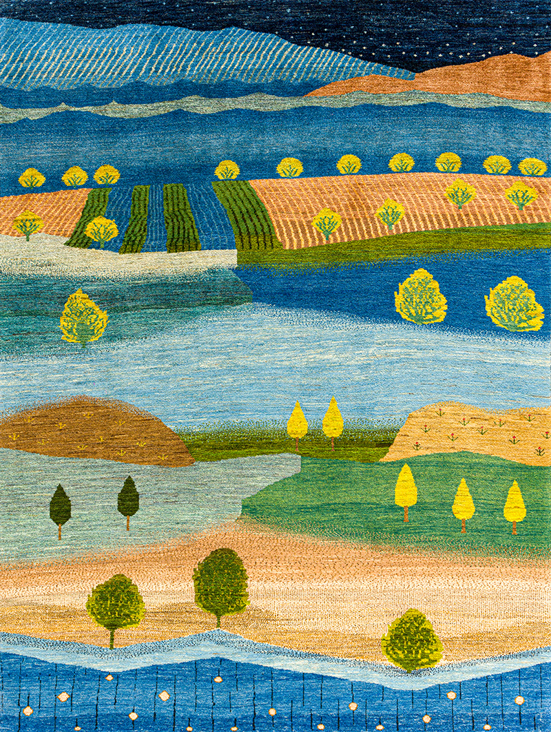 Naïve Landscapes of my Fatherland 31 Naïve Abstract Landscapes Collection Gabbehs Landscapes ZSFG 180 x 237cm