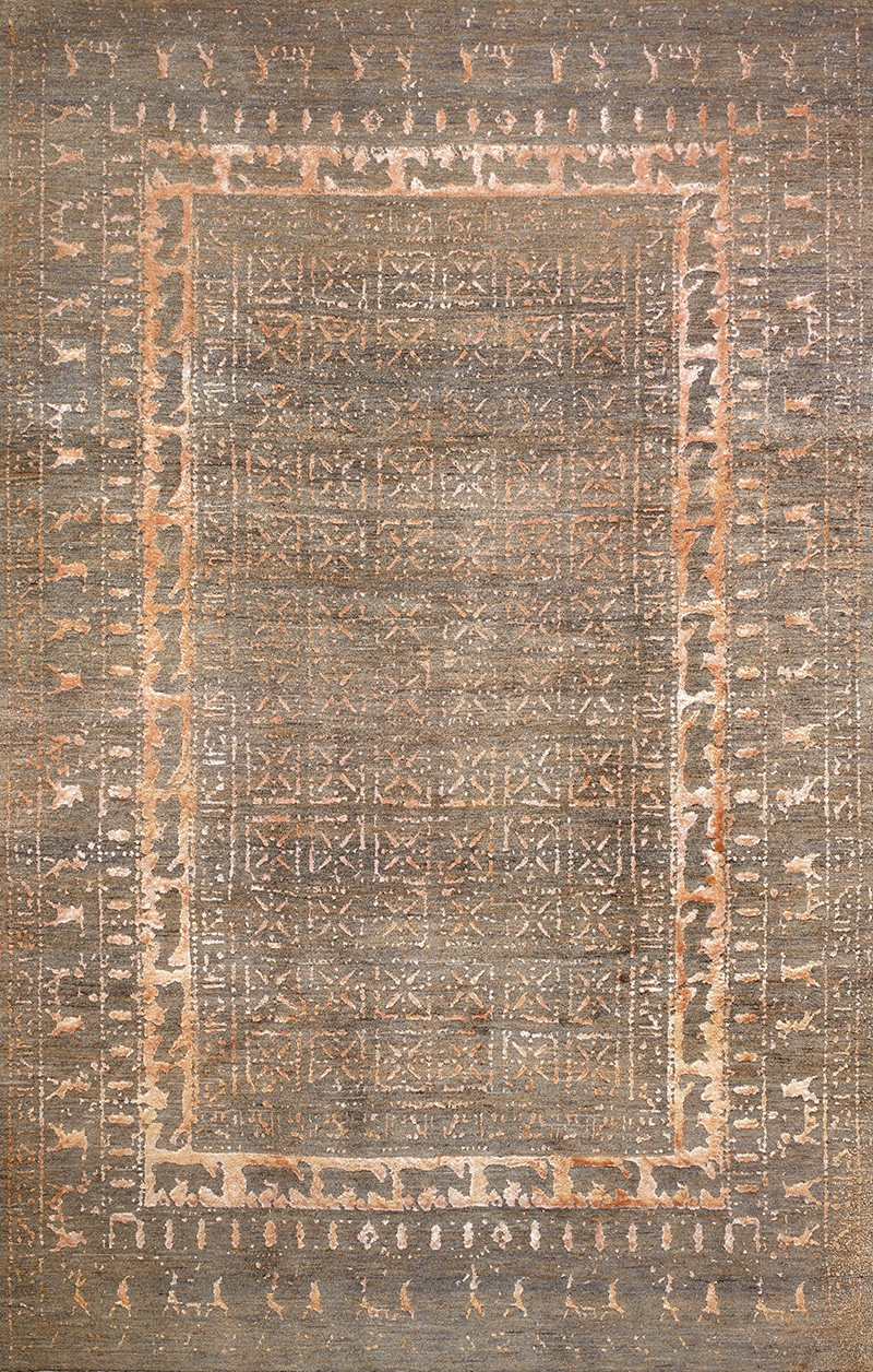 Pazyryk, Copper & Grey, Designer Isfahan Collection, ZSFG, 200x 300cm