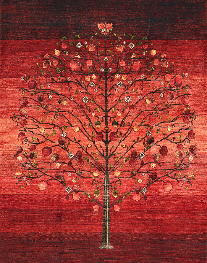 Pomegranate Tree of Life 2 Gabbehs Flora Fauna ZSFG 200 x 300cm