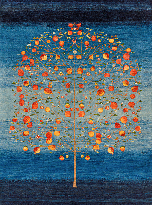 Pomegranate Tree of Life 41 Gabbehs Flora Fauna ZSFG 172 x 231cm