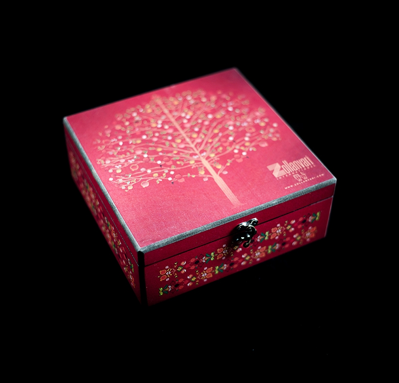 Pomegranate Tree of Life Floral Tea Box 1 Zollanvari Studio Solid Painted Wood web 2