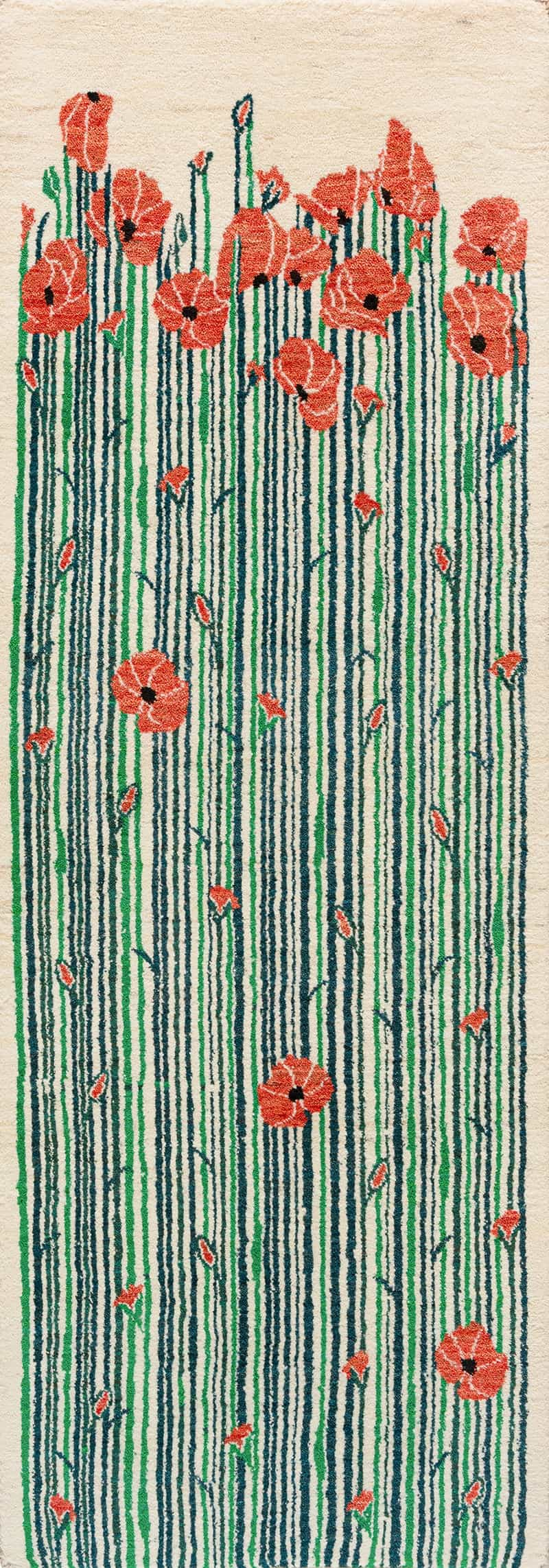 Poppies Flower Meadow runner 6 Zollanvari Studio ZSFG 72 x 206cm