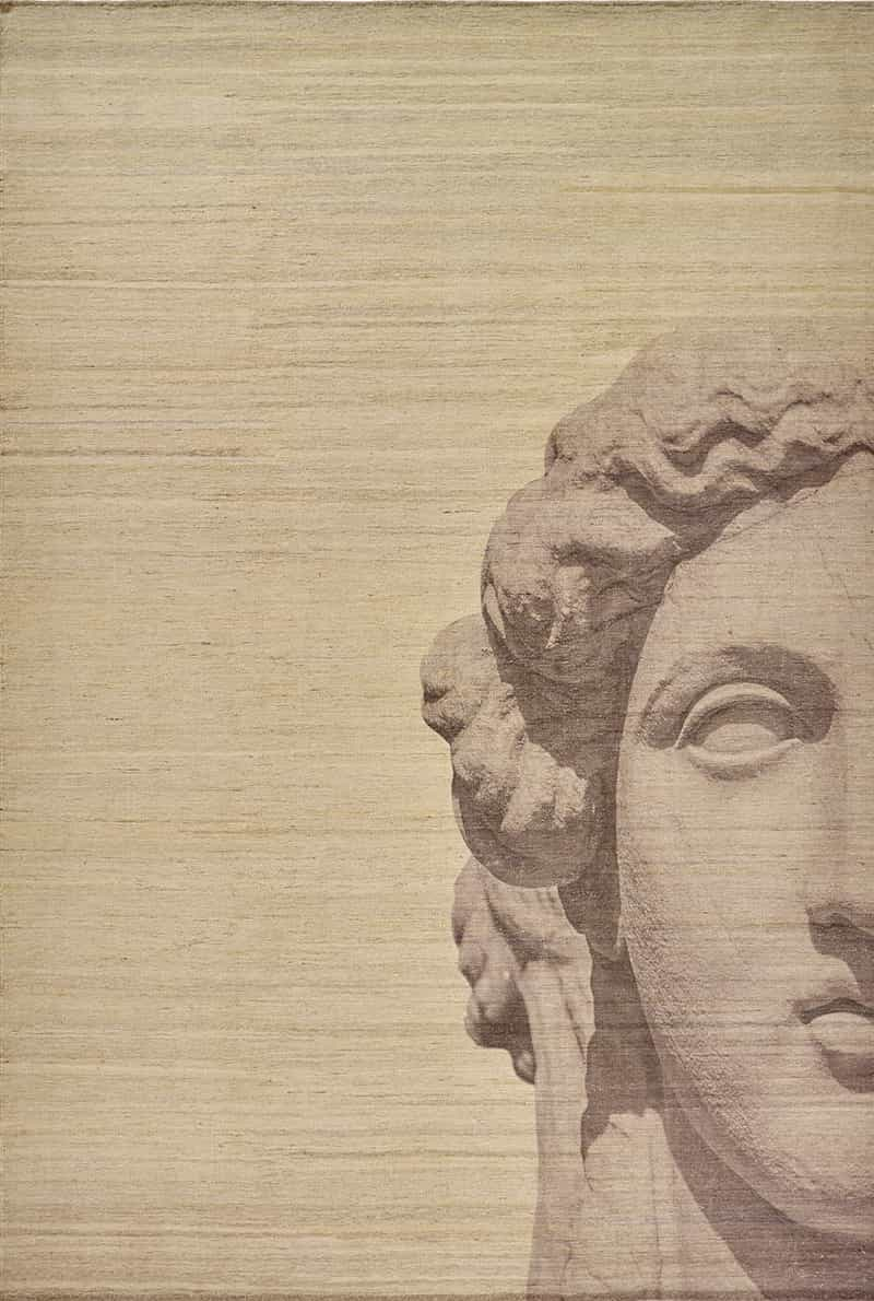 Roman Empire Visage 2, Neutral Ground, Trompe L'Oeil Collection Printed Kelim, 207 x 306cm