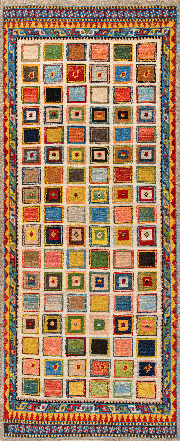 Squares Revisited Ghasghai Kelim style runner 2 Gabbehs Geometric ZSFG 81 x 199cm Kopie