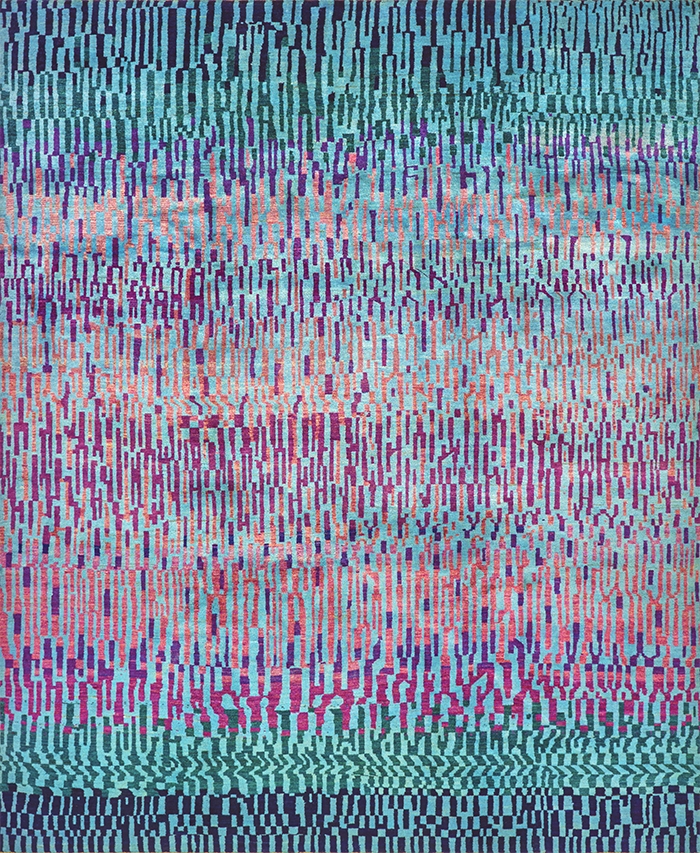 Water Meadow in Turquoise Blue Aubergine ZSFG 247 x 292cm