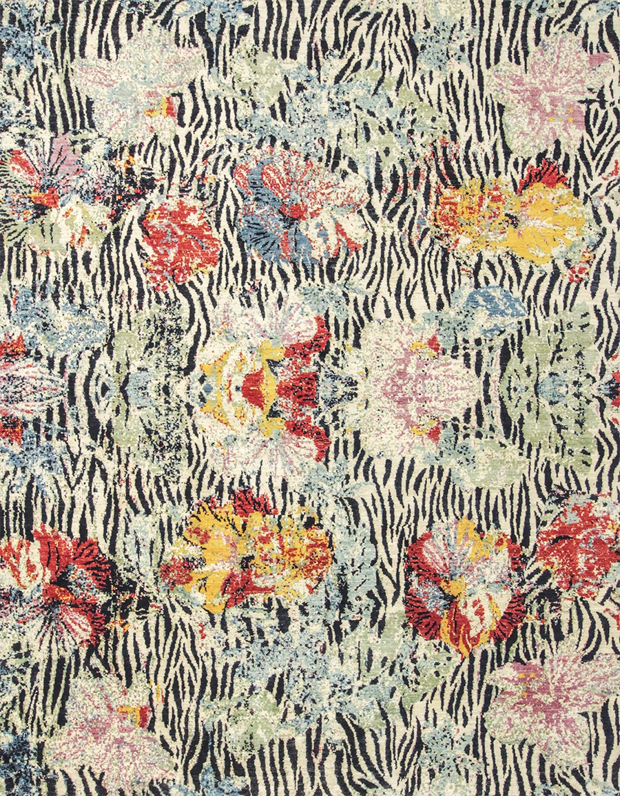 Zebras amidst Blooms 1 Walk on the Wild Side Collection ZSFG 243 x 312cm